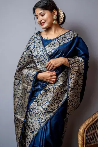 Black abstract sequinned saree