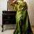 Coffee coffee brown & gold-toned ethnic motifs zari linen blend kanjeevaram saree