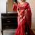 Pink woven design zari silk blend paithani saree with blouse piece