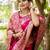 pink woven design solid saree