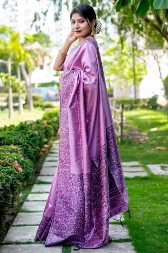 purple woven design ethnic motifs zari saree