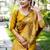 yellow woven design zari saree