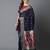 navy_blue navy blue & red silk blend ethnic woven designed festive saree