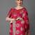 pink pink & gold-coloured floral woven design silk blend banarasi saree