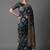 teal teal & gold-toned woven design zari silk blend banarasi saree