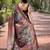 black floral pashmina saree