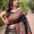 black floral pashmina saree