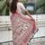 Navy blue navy blue & red floral zari silk blend banarasi saree