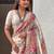 Navy blue navy blue & red floral zari silk blend banarasi saree
