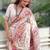Navy blue navy blue & red floral zari silk blend banarasi saree