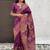purple floral printed pashmina saree