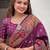 purple floral printed pashmina saree