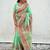 sea_green floral printed pashmina saree