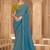 blue embellished embroidered tissue heavy work saree