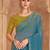 blue embellished embroidered tissue heavy work saree