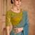 blue embellished embroidered tissue heavy work saree