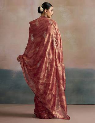rose women abstract printed pure chiffon sarees 4