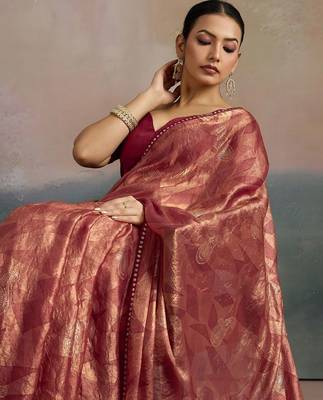 rose women abstract printed pure chiffon sarees 5