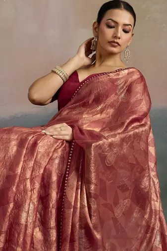 rose women abstract printed pure chiffon sarees