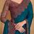 teal embellished embroidered satin heavy work saree