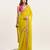 yellow embellished sequinned pure chiffon saree
