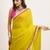 yellow embellished sequinned pure chiffon saree