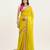 yellow embellished sequinned pure chiffon saree