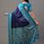 navy_blue navy blue & teal bandhani printed saree