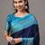 navy_blue navy blue & teal bandhani printed saree