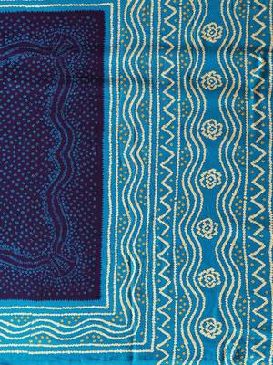navy_blue navy blue & teal bandhani printed saree 5