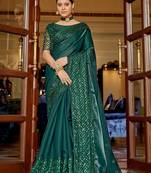 green green embellished embroidered organza saree