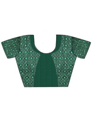 green green embellished embroidered organza saree 4