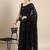 black abstract sequinned saree