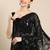 black abstract sequinned saree