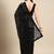 black abstract sequinned saree