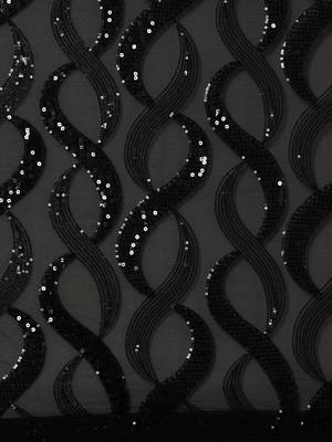 black abstract sequinned saree 4