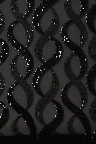 black abstract sequinned saree