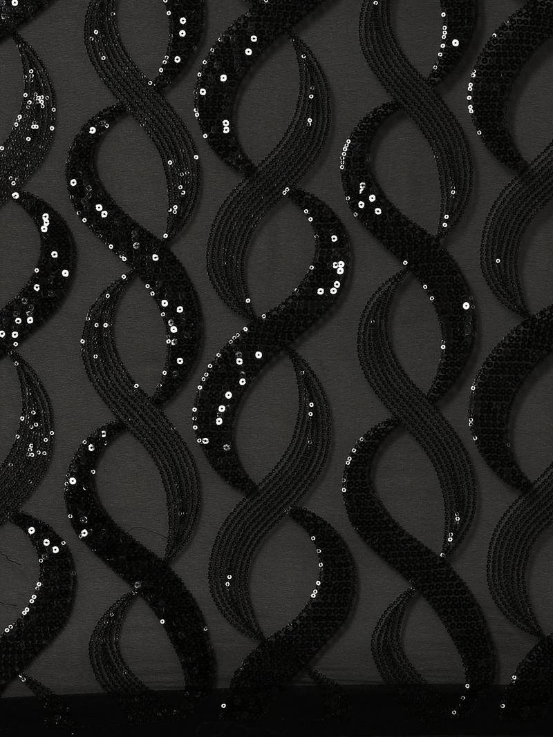 black abstract sequinned saree