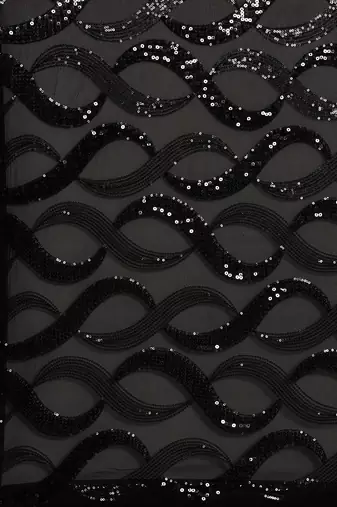 black abstract sequinned saree
