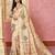 cream cream & pink floral embroidered assam silk cotton banarasi saree
