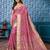 pink pink & gold toned floral embroidered assam silk cotton zari banarasi saree