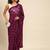 magenta checked embellished sequinned heavy work saree