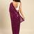 magenta checked embellished sequinned heavy work saree