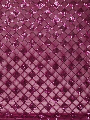 magenta checked embellished sequinned heavy work saree 4
