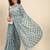 grey checked embellished sequinned heavy work saree