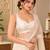 Beige silk blend sleeveless plain stylish saree blouse ready to wear