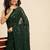 green checked embellished sequinned heavy work saree