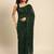 green checked embellished sequinned heavy work saree