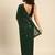 green checked embellished sequinned heavy work saree