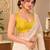 Yellow silk blend sleeveless plain stylish saree blouse ready to wear